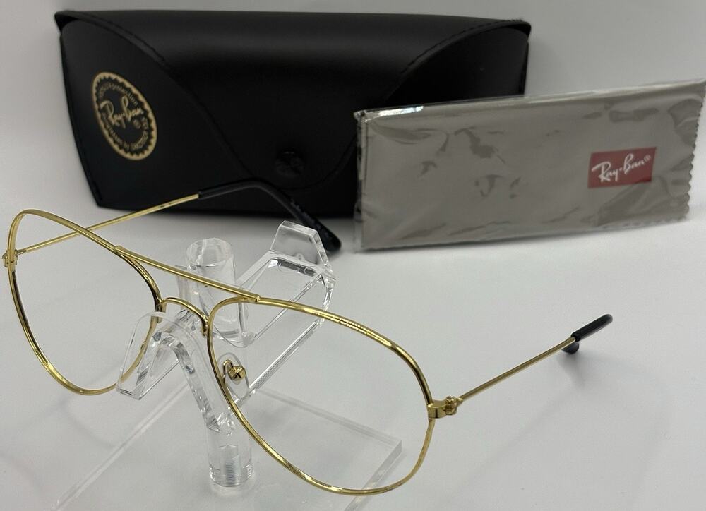 Ray-Ban RB3026 55mm Gold Aviator Eyeglass Frames Italy RB 3026 55□14 136